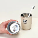 Axyaa Stainless Steel Cartoon Toothbrush Cup Set