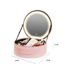 Axyaa LED Mirror Makeup Case | Cosmetic Organizer with Adjustable Dividers