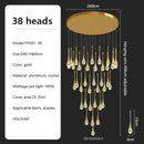 Axyaa Crystal Chandelier for Modern Duplex Living Room Attic Lighting