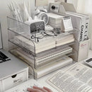 Axyaa Desktop File Storage Rack Organizer Office Stackable Bookshelf Storage Shelf