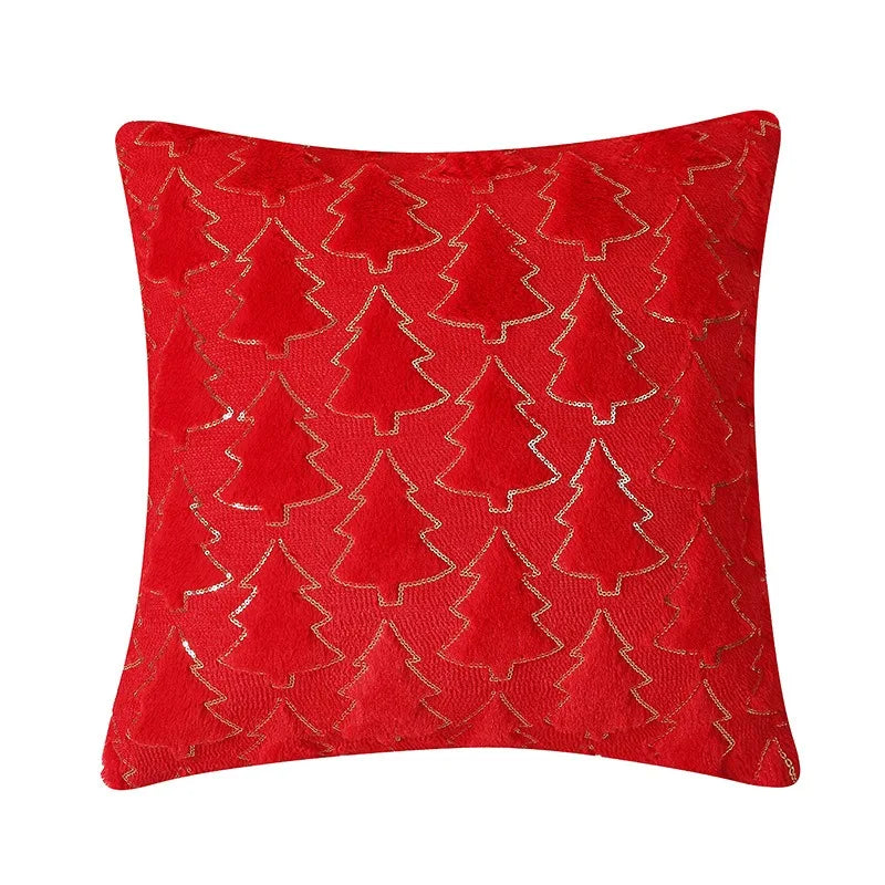 Luxurious Christmas Tree Embroidered Pillow Covers by Axyaa
