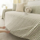 Axyaa Boho Jacquard Sofa Cover Thick Fleece Armchair Protector Vintage Style Blanket