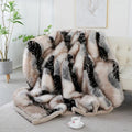 Axyaa Luxury Faux Fur Fluffy Blanket for Beds & Sofa - High-End Soft Decorative Throw