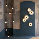 Axyaa Marble Circular LED Wall Lamp for Home Decor & Ambiance