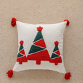 Axyaa Christmas Embroidery Canvas Pillowcase 45x45cm - Holiday Home Decoration