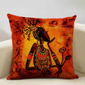 Axyaa African National Style Oil Painting Cushion Cover for Living Room Sofa Art