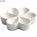 Axya Ceramic Dinner Plate: Multi Grid Snack Tray for Sashimi & Sushi