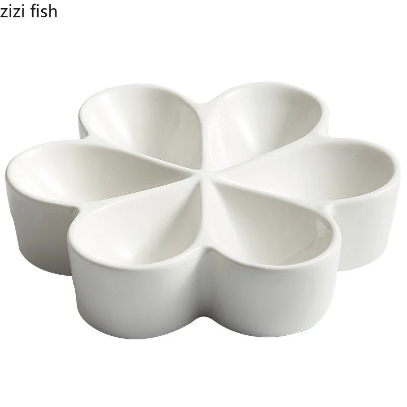 Axya Ceramic Dinner Plate: Multi Grid Snack Tray for Sashimi & Sushi