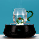 Axyaa 3D Christmas Glass Mug Cup - Snowflake Tree Snowman Design