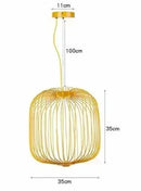 Axyaa Iron Birdcage Pendant Light for Restaurant and Living Room