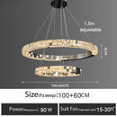 Axyaa Crystal Pendant Lights Modern Luxury LED Chandeliers Gold Ring Lamps for Home Decor