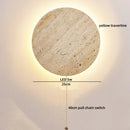 Axyaa Yellow Travertine Stone LED Wall Lamp with Pull Chain Switch