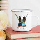 Axyaa Best Friend Cartoon Girls Custom Name Coffee Mug