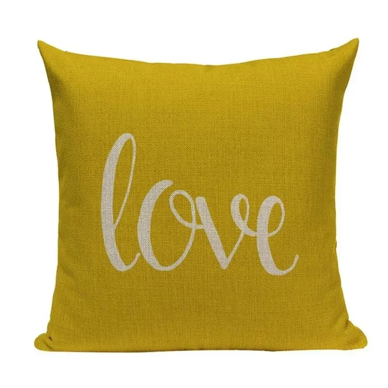 Axyaa Yellow Geometric Linen Pillow Case 45*45cm