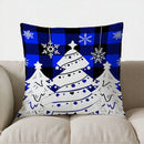 Blue Plaid Reindeer Merry Christmas Pillow Cover for Sofa Bedroom Car - Axyaa