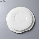 Axyaa White Bead Ceramic Plate - Steak, Pasta, Dessert, Molecular Cuisine Tableware