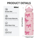 Axyaa Bow Thermos: 800ml Stainless Steel Insulated Vacuum Travel Tumbler