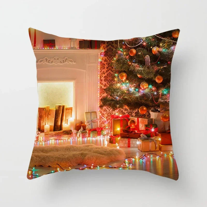 Axyaa Christmas Home Pillowcases: Printed Bed Decorative Cushion Covers