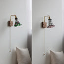 Axyaa Colorful Flower Glass LED Wall Light | Rotate Decorative Bedside Wall Lamp