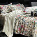 Axyaa Floral Silk Bedding Set Duvet Cover Sheet Pillowcase Luxury Soft Bedsheet