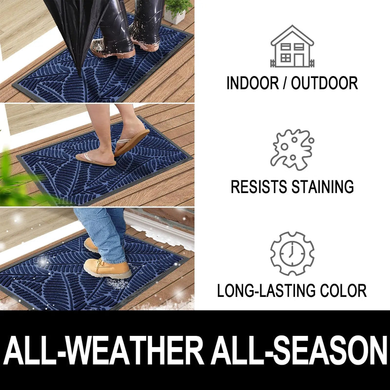 Axyaa Non-Slip Indoor Outdoor Door Mat - Dirt Trapper Washable Entryway Rug