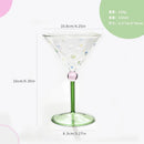 Axyaa 5oz Ice Cream Cocktail Glass Cups with Green Stem