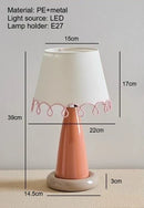Memphis Ceramic Table Lamp with Nordic Fabric Shade for Bedroom, Living Room - Axyaa