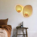 Axyaa Rattan Weaving Wall Lamp Wabi Sabi Vintage Style Wall Light for Home and Hospitality