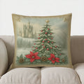 Christmas Red Truck Puppy Decor Pillow Cover for Sofa, Bedroom, Car - Axyaa