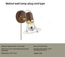Axyaa Retro Walnut LED Glass Wall Lamp with Switch for Bedroom, Balcony & Aisle Decor