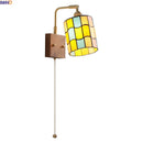 Axyaa Glass Wood LED Wall Lamp for Bedroom Bathroom Mirror Fixture