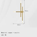 Axyaa Gold Black Copper Wall Light 4000K Art Deco Sconce White Acrylic