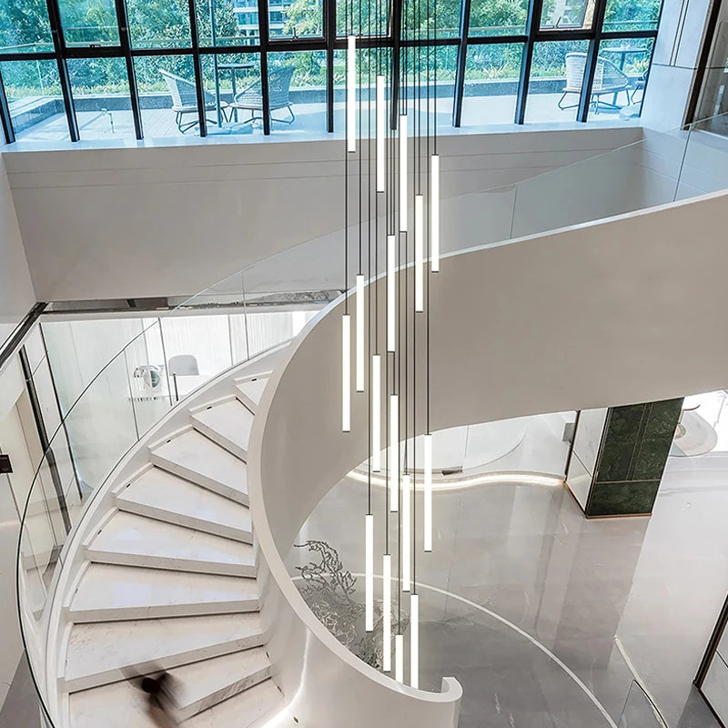 Axyaa Revolve LED Stair Chandelier: Illuminate Your Home with Modern Elegance