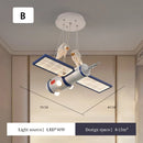 Nordic Space Satellite Astronaut Chandelier LED Pendant Light for Children's Room.