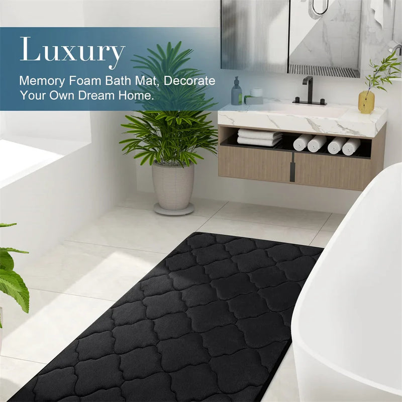 Axyaa Memory Foam Bath Mat Ultra Soft Non-Slip Water Absorbent Shower Rug