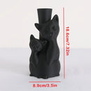 Axyaa Bohemian Cat Vase - Black Cylindrical Home Decor for Flowers