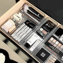 Axyaa Clear Plastic Makeup Drawer Dividers Set - Transparent Cosmetics Organizer
