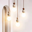 Axyaa Cream Travertine LED Pendant Light, Elegant Chandelier for Bedroom, Dining Room & Kitchen