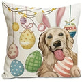 Easter Puppy Cat Egg Pattern Pillowcase - Axyaa Brand Home Decoration