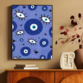 Evil Eyes Abstract Art Canvas Dcor Prints by Axyaa
