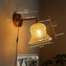 Axyaa Nordic Copper Glass LED Wall Lights Fixture for Balcony Bathroom Bedroom