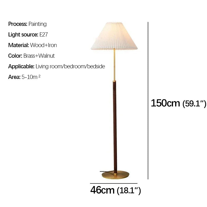 Axyaa Nordic Retro Floor Lamp Golden LED Standing Light for Modern Living Room