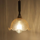 Axyaa Amber Glass LED Pendant Lamp for Home Decor, Living Room, Corridor - Copper Walnut Fixtures