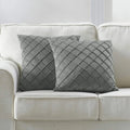 Axyaa Dark Gray Velvet Plaid Pillowcases - Nordic Home Decor Sofa Cushion Cover