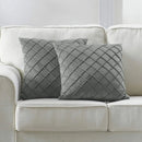 Axyaa Dark Gray Velvet Plaid Pillowcases - Nordic Home Decor Sofa Cushion Cover