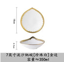 Axyaa 7-inch Black Gold Salad Bowl Set: Soup, Dessert Plate, Western Tableware