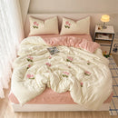 Axyaa Full Size Washed Cotton Duvet Cover Set with Sheets & Pillowcases
