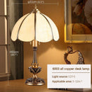 Axyaa Luxury Glass Copper LED Table Lamp for Home Living Room