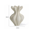 Axyaa Resin Floral Vase: Petal Shape Abstract Ornament for Home Decor
