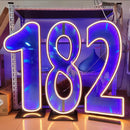Axyaa Starry Sky Tunnel Neon Numbers Sign - Double-Sided 3D Lights